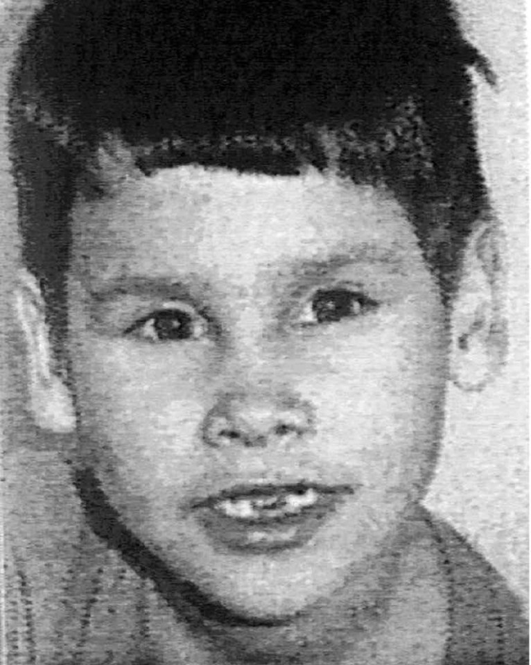 Black and white photo of Johnathan Thimpsen, a 7-year-old murder victim.