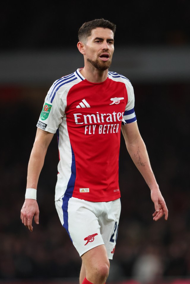 Jorginho of Arsenal in a Carabao Cup match.