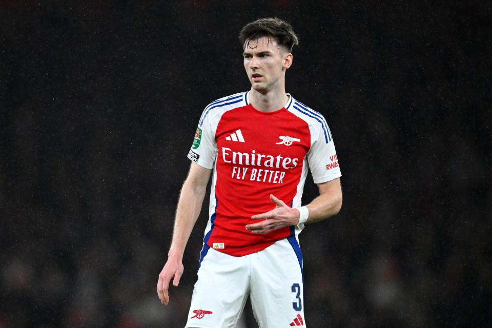 Kieran Tierney of Arsenal during a Carabao Cup match.