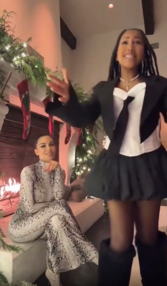 Kim Kardashian and North West on Christmas.