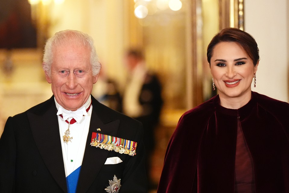 King Charles with the Emir of Qatar’s wife Sheikha Jawaher