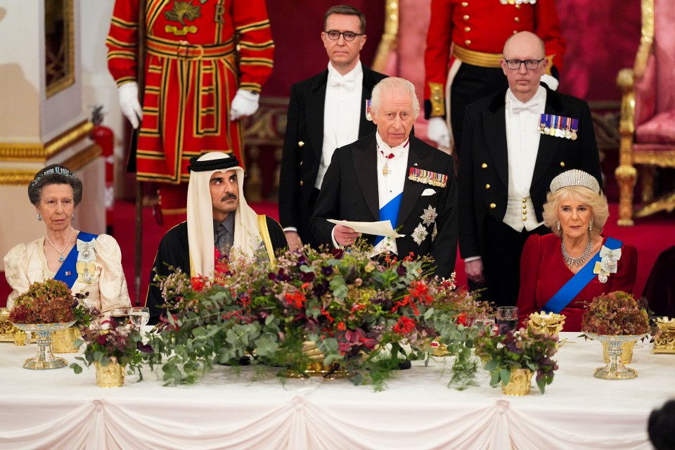 Charles gives a speech during the banquet