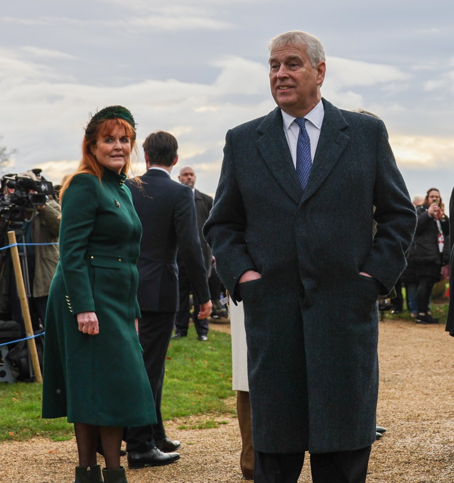 Prince Andrew and Sarah Ferguson at a Christmas Day church service.