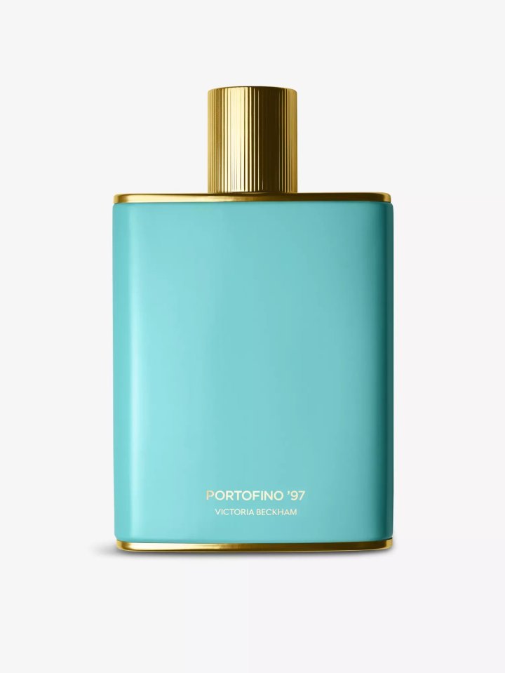 Victoria Beckham's Portofino '97 perfume bottle.