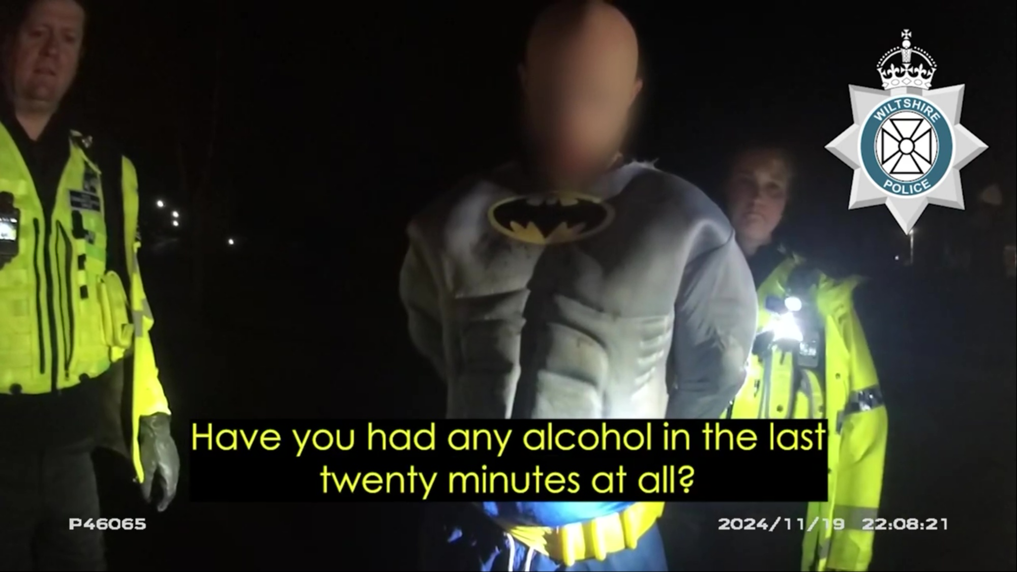 A drink-driver who was caught dressed as Batman has been banned from the roads