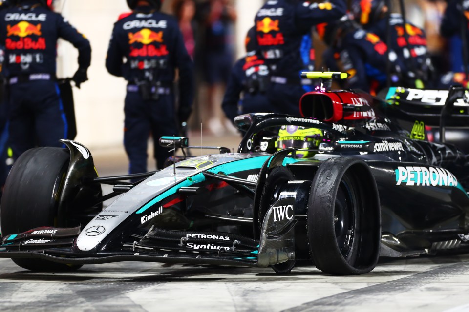 Lewis Hamilton was hit with a puncture and penalty during a horror Qatar Grand Prix