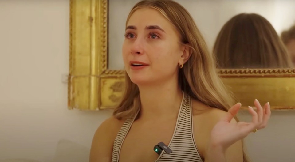 Lily Phillips, OnlyFans model, crying during an interview.