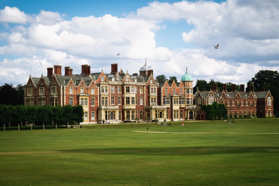 Sandringham House, a royal residence in Norfolk.