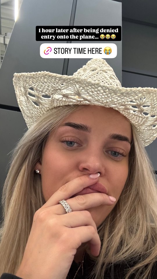 Mary Bedford, Love Island star, denied entry onto a plane.