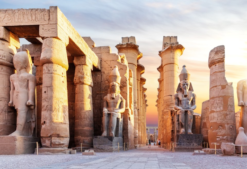 Luxor Temple in Egypt, view of the first pylon.