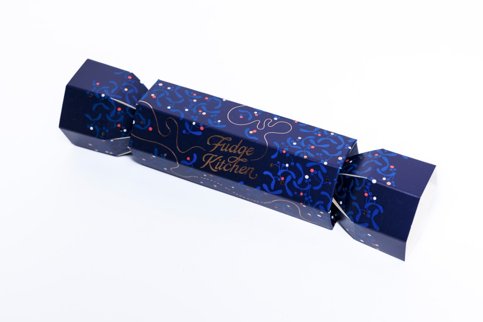 The Fudge Kitchen luxury crackers contain three sweet treats