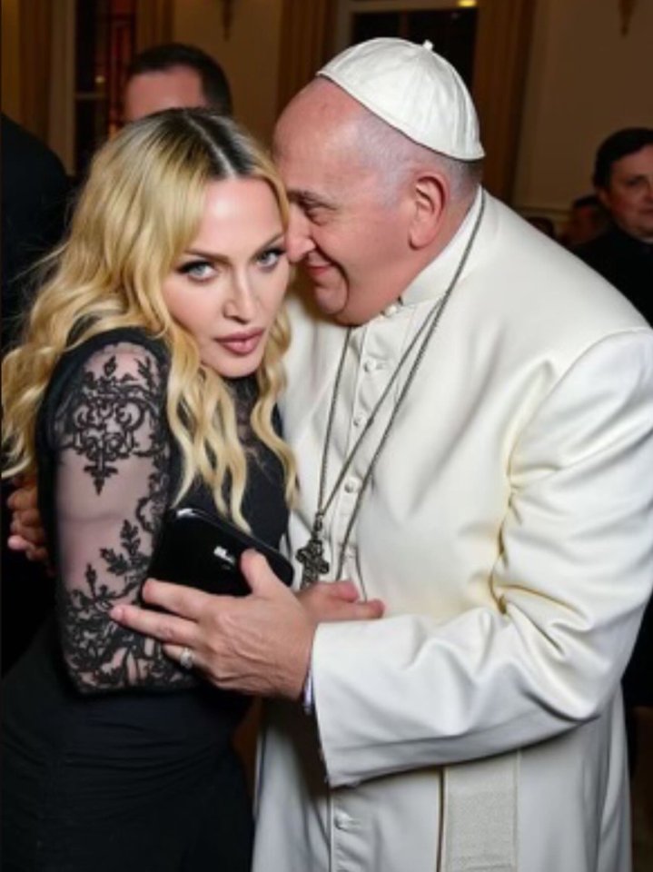 The pope star shared two fake images of herself with Pope Francis on Instagram