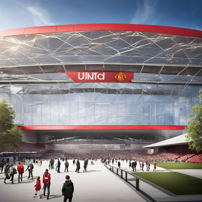 AI rendering of Manchester United's Old Trafford stadium renovation.