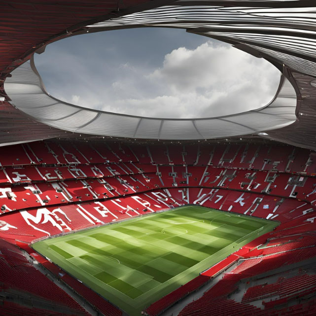 AI-generated image of Old Trafford.