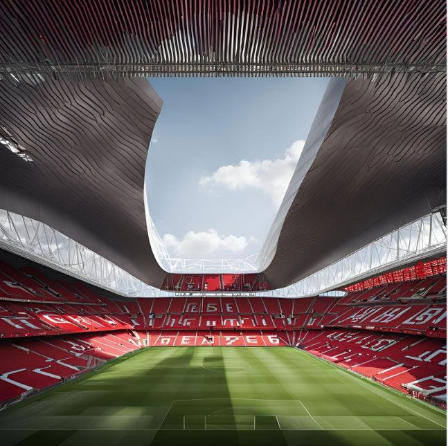 AI-generated rendering of Old Trafford's expansion.