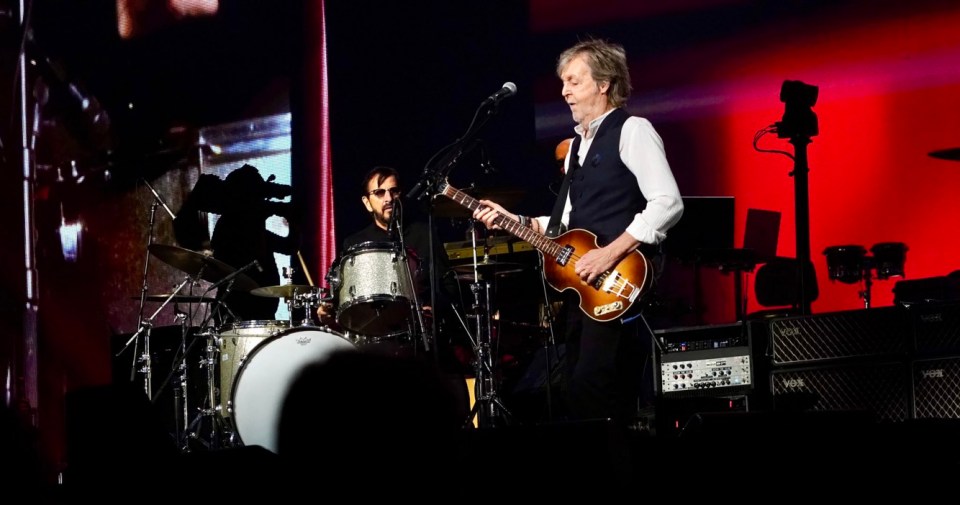 Beatles stars Sir Paul McCartney and Ringo Starr thrilled fans by playing live together at London's O2 last night