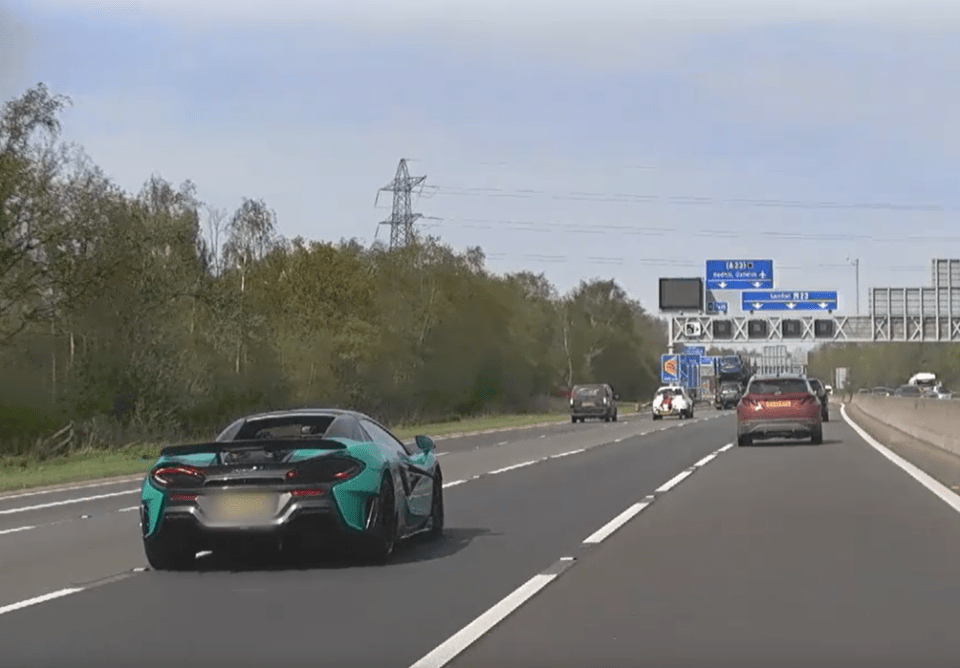 The supercar is forced to pull over by cops who followed the motor in an unmarked vehicle