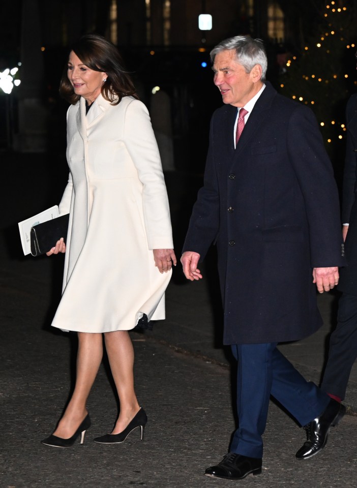 Carole and Michael were seen at Kate's Together at Christmas carol concert on Friday