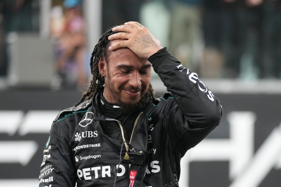 Sir Lewis Hamilton held back tears after an emotional last dance with Mercedes