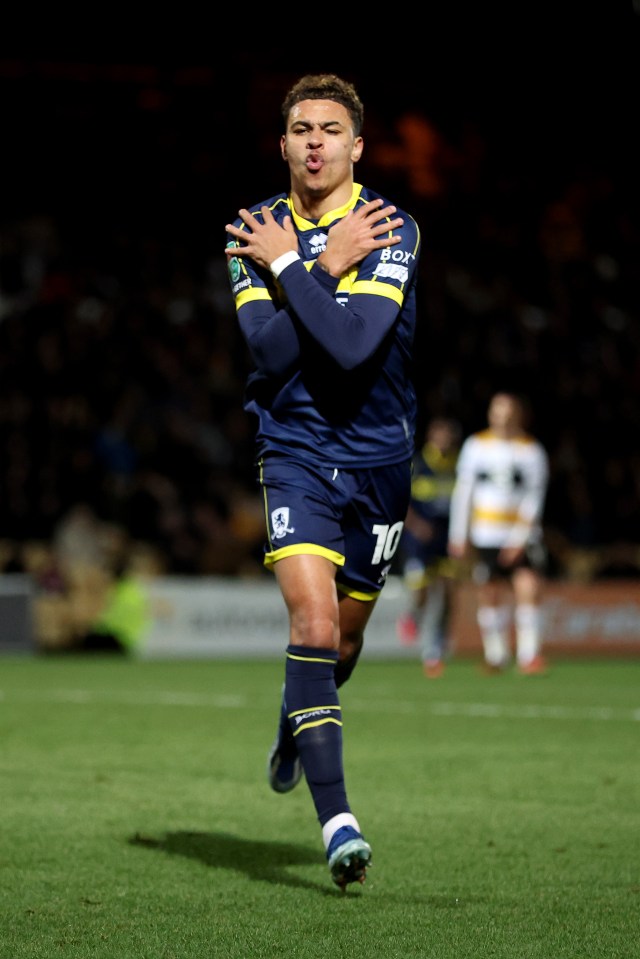 Palmer debuted the celebration last December in a 3-2 win at Luton Town, inspired by ex-Man City teammate Morgan Rogers, above