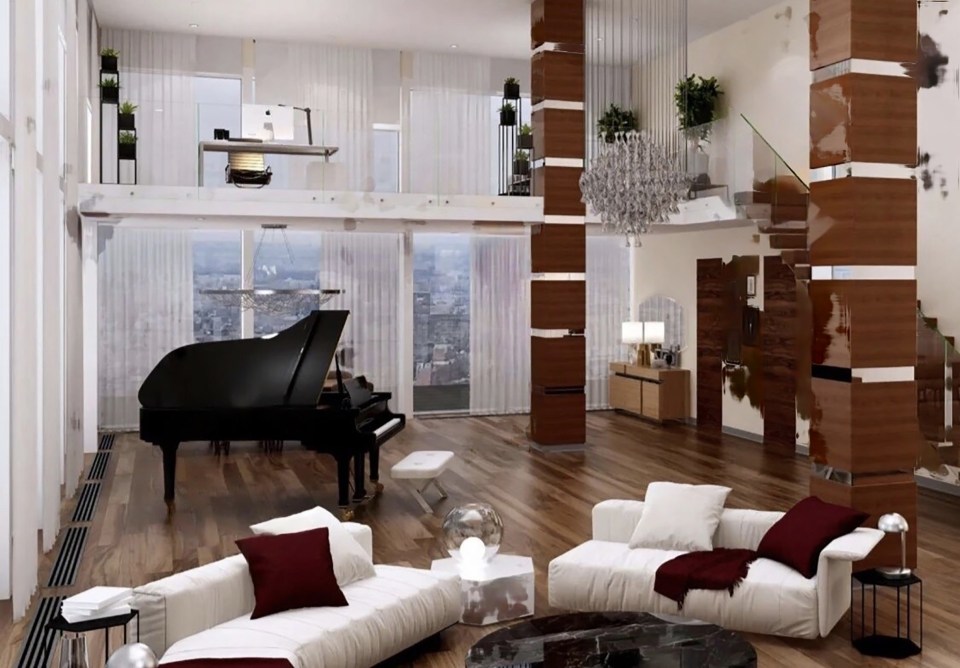 The reception of a flat owned by Assad in Moscow’s City of Capitals elite residential complex