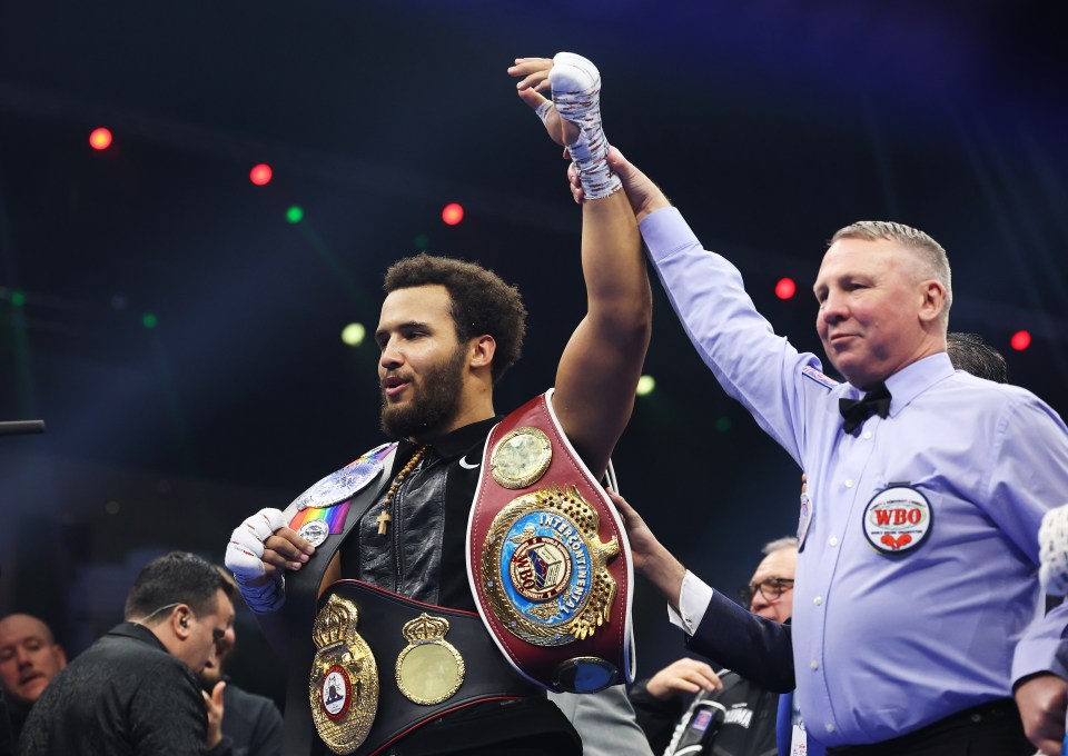 Moses Itauma celebrates his stunning blowout victory over Demsey McKean