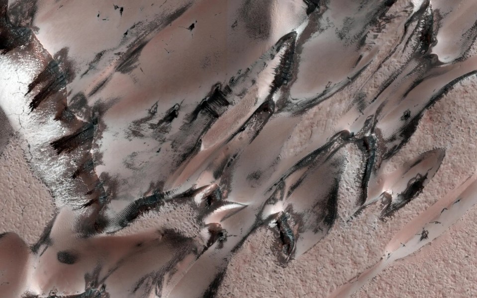 Cube-shaped snow, icy landscapes, and frost are all part of the Red Planets coldest season.