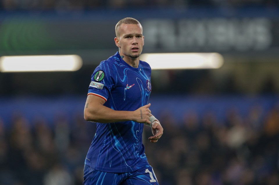 Mykhaylo Mudryk of Chelsea playing in a UEFA Conference League match.