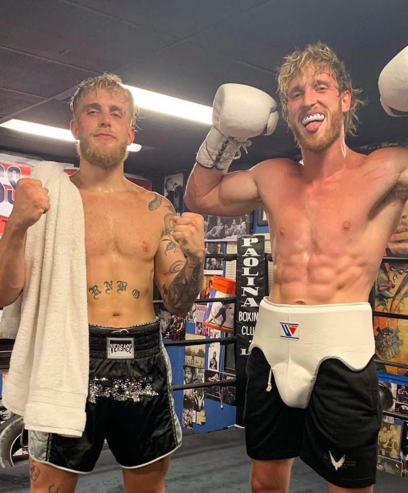 Jake Paul and Nate Robinson in boxing gear.