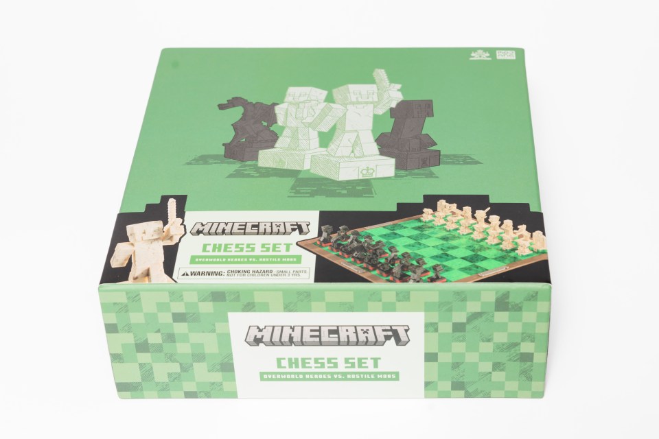 This chess set is based on the hugely popular Minecraft game