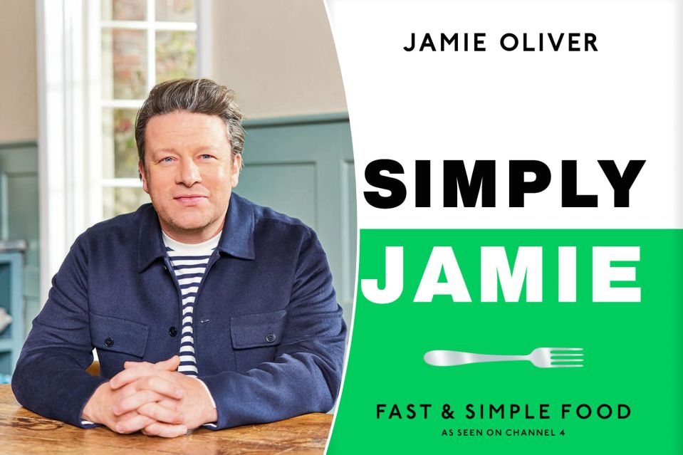 Jamie Oliver's Simply Jamie cookbook cover featuring family-friendly recipes.