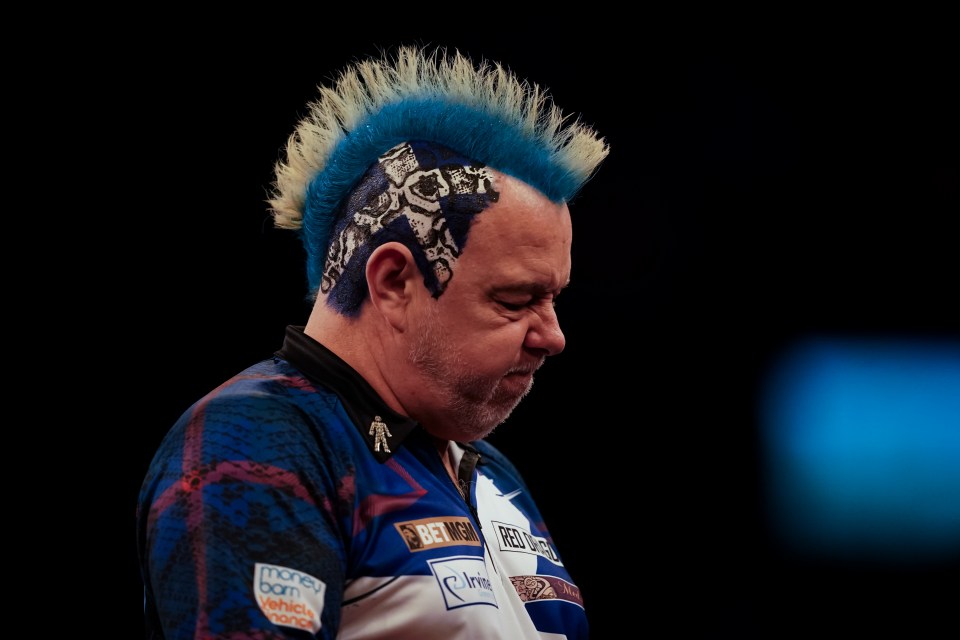 Peter Wright at the 2024 BetMGM Premier League.