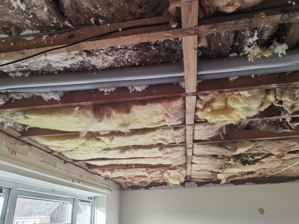 The family asked their landlords to fix a 'gaping' hole in their ceiling