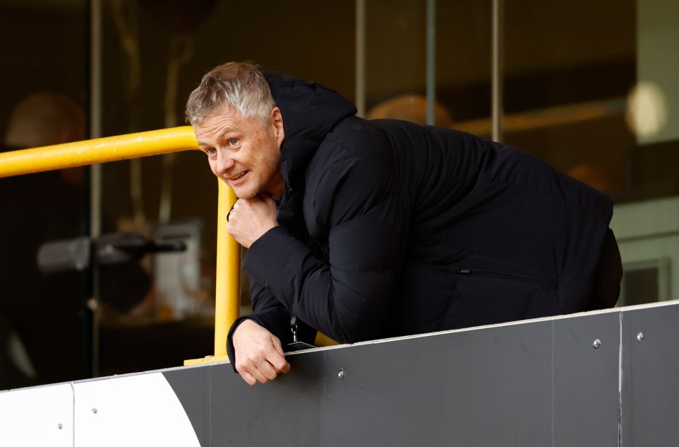 Ole Gunnar Solskjaer watched the Wolves game from the stands