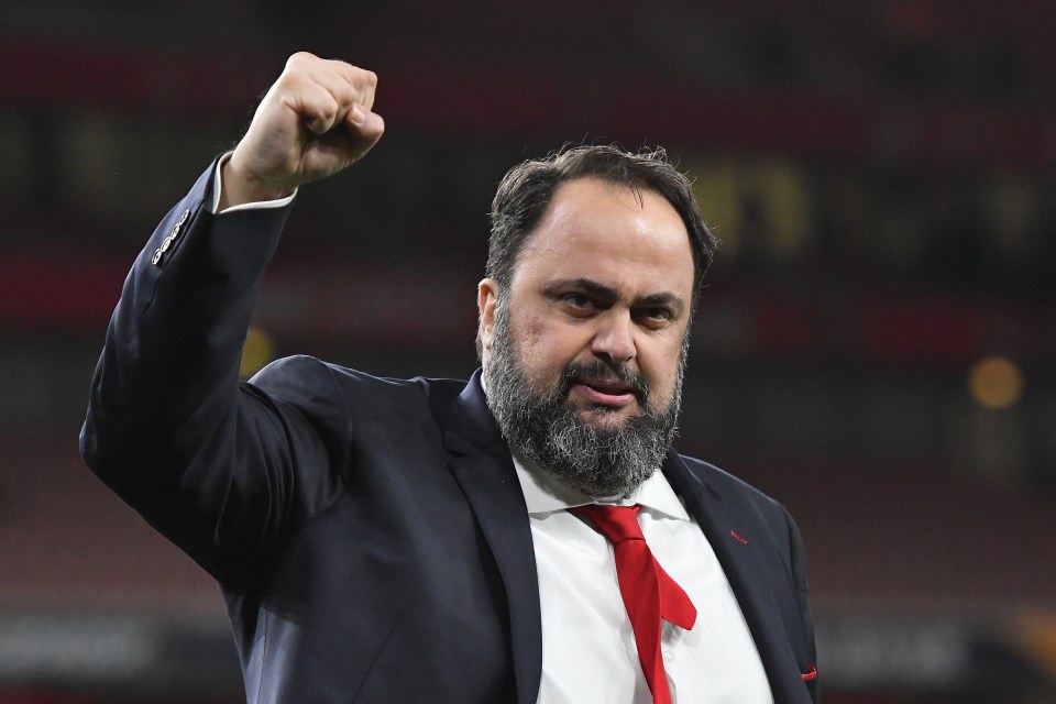 Evangelos Marinakis has turned Nottingham Forest into top-four contenders