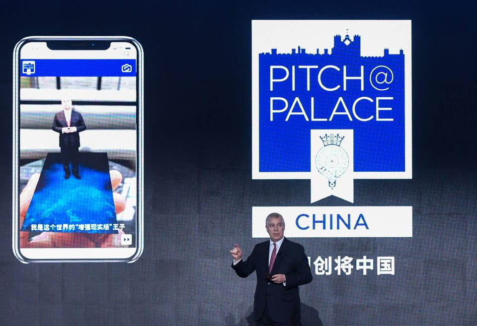 Prince Andrew speaking at Pitch@Palace China.