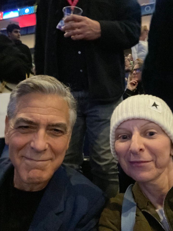 George Clooney was also at the O2 to see Sir Paul perform