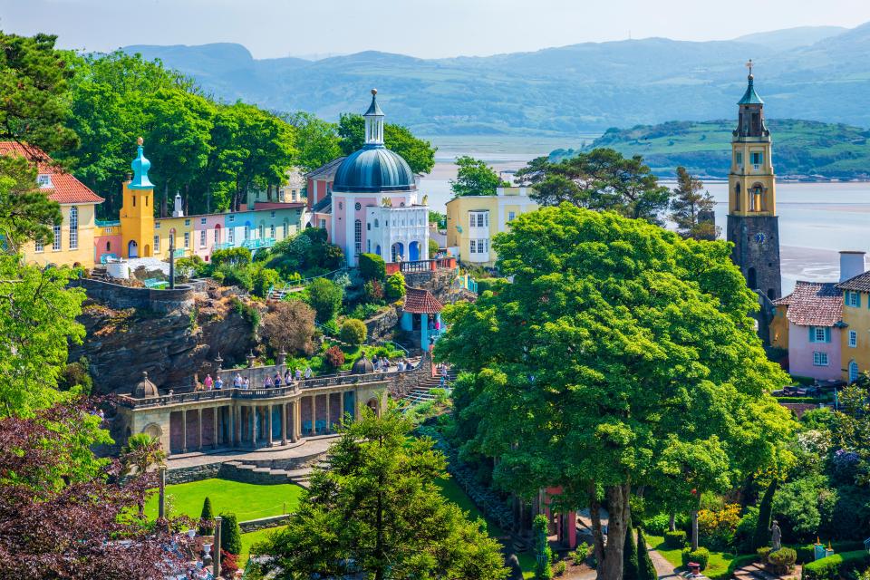 Portmeirion is a colourful tourist village in North Wales