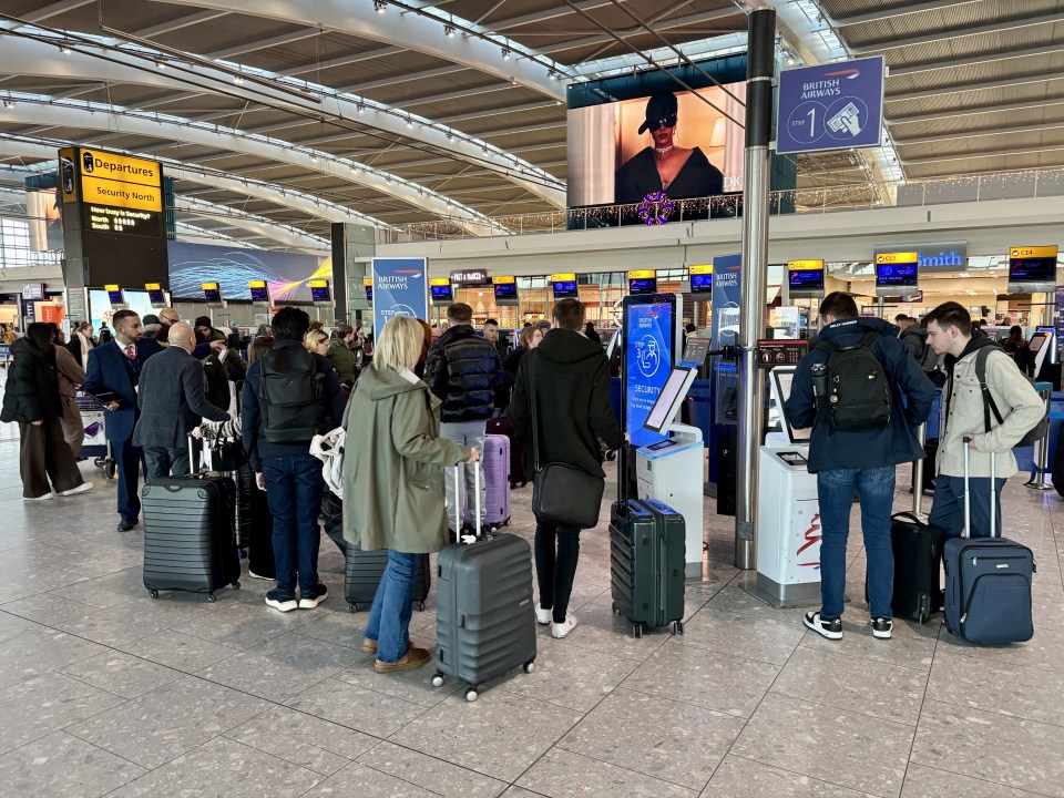 Stranded passengers at Heathrow airport