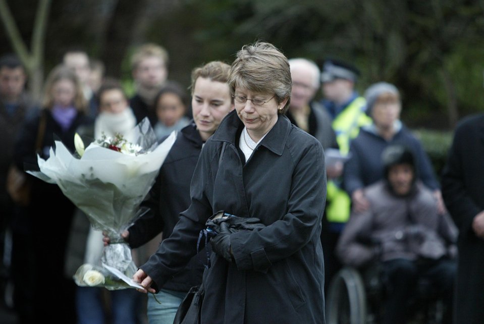 A memorial service is held at the spot where she was killed