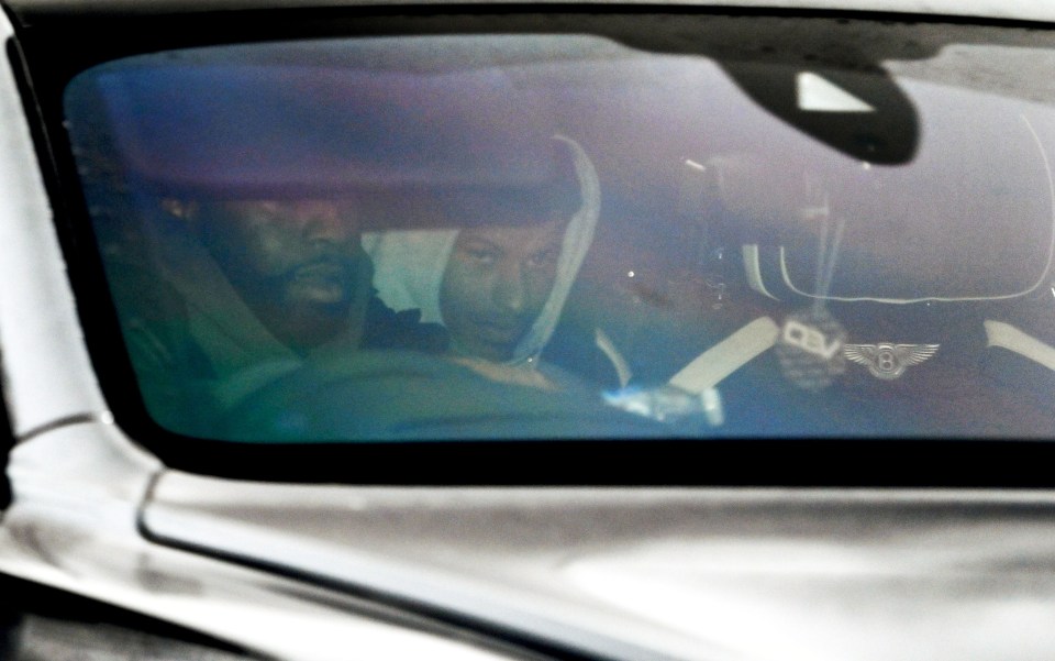 Marcus Rashford being driven from training yesterday