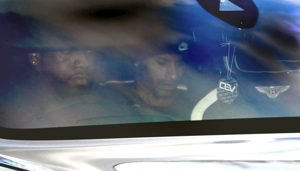 Marcus Rashford leaving training at Carrington today