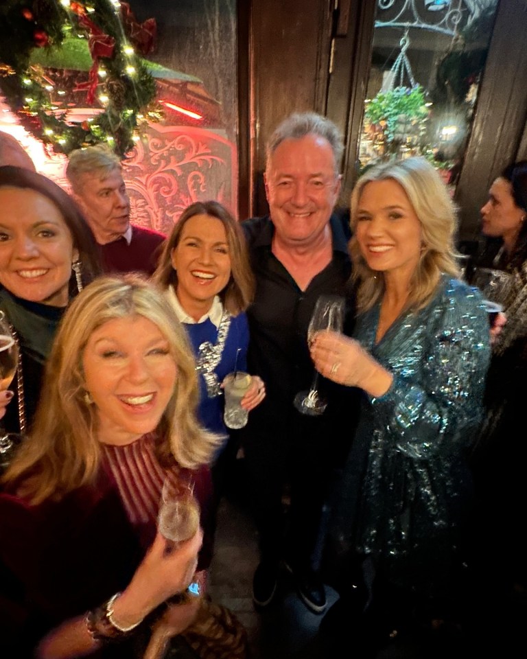 Piers reunited with his former Good Morning Britain colleagues at the bash