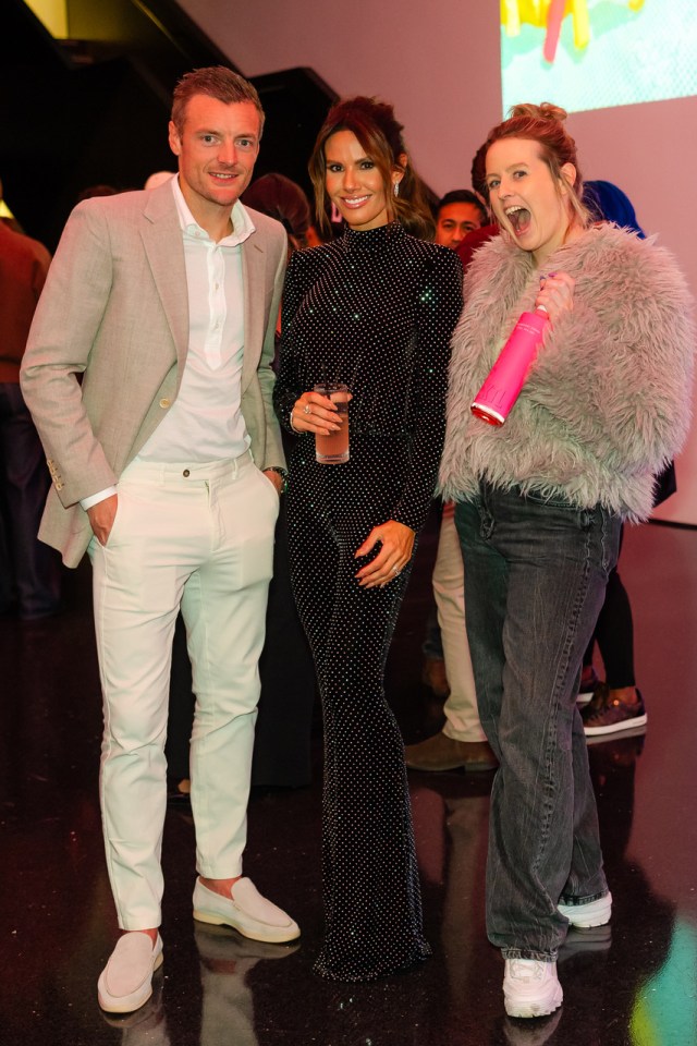 Bizarre's Ellie Henman with Jamie and Becky Vardy at a bash in London