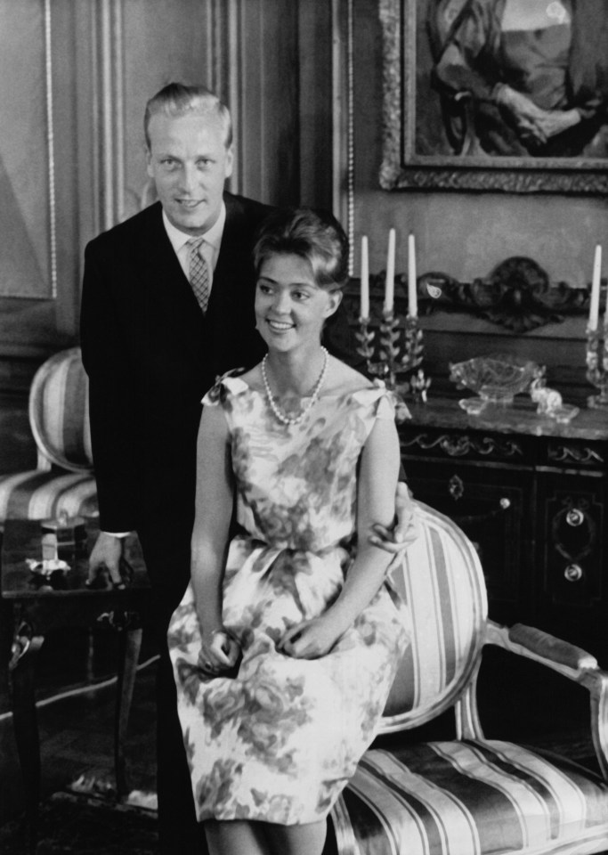 A young Princess Birgitta of Sweden and her fiancee Prince Johann of Hohenzollern at the Royal Palace on May 17, 1961 in Stockholm, Sweden