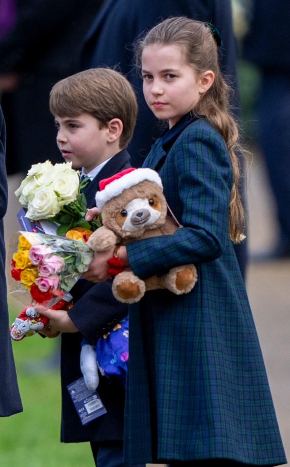 Princess Charlotte and Prince Louis at a Christmas service.