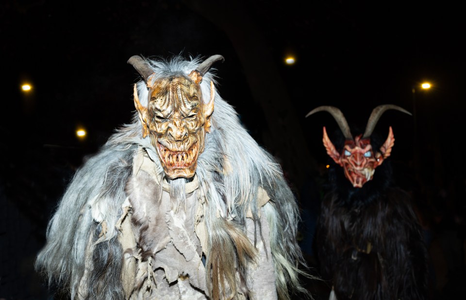 According to Austrian tradition, Santa's sinister sidekick Krampus helps to prevent children from misbehaving (stock image)