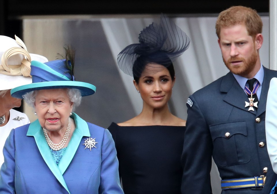 Harry and Meghan with the Queen