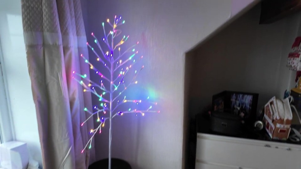 Sue and Noel have a modern LED tree in their bedroom