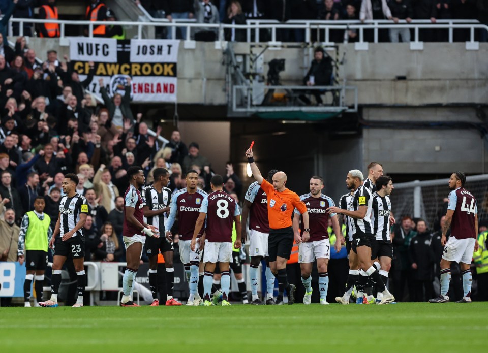 Anthony Taylor showed him a red card with the FA later rejecting an appeal against the decision